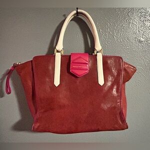 Marc by Marc Jacobs burgundy, pink and white leather purse
